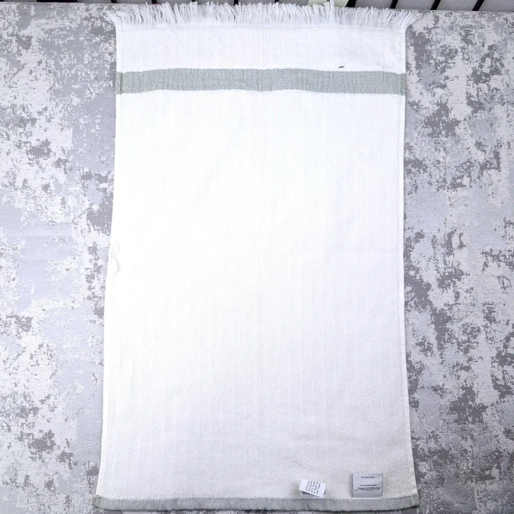 Hearth & Hand with Magnolia Set of 2 Hand Towels Cream‎ Olive Green Stripe NWT